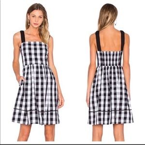 kate spade Black and White Gingham Fit-and-Flare Dress